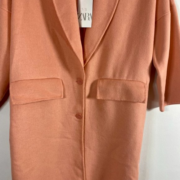 Zara peach oversized coat NWT size S - Picture 8 of 16
